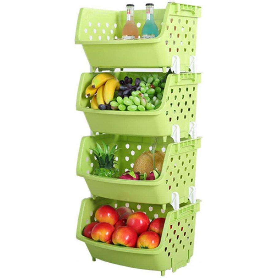 Porta Frutta Cesto Portaoggetti Impilabile Per Frutta E Verdura Da Cucina Organizer Per Cibo Snack Giocattoli Articoli Da Toeletta Contenitori In Plastica Blu~p139407692 Porta Frutta A Piani