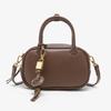 Mini Borsa a Tracolla con Impunture per Donna Design Lussuoso Vintage Colore Solido Tracolla Larga Piccola Spallina Borsa a Mano