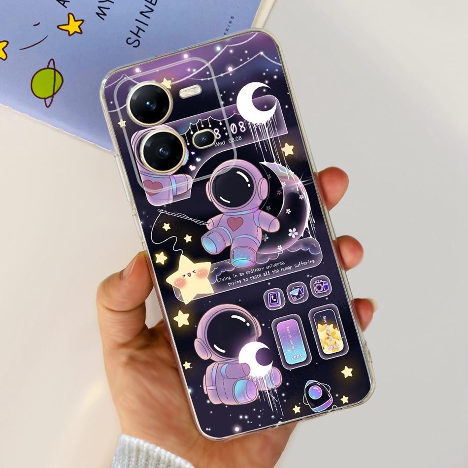 For Vivo V25 5G Case Vivo V25e V 25 25E 4G V2202 V2201 Cute Panda Flower Pattern Soft Silicone TPU Phone Cases