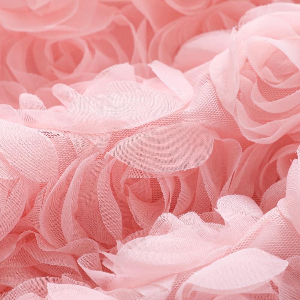 2-7Y Long-Sleeved Dress Girls Solid-Color Rose Print Dress Girls Fall/Winter Base Layer Skirt