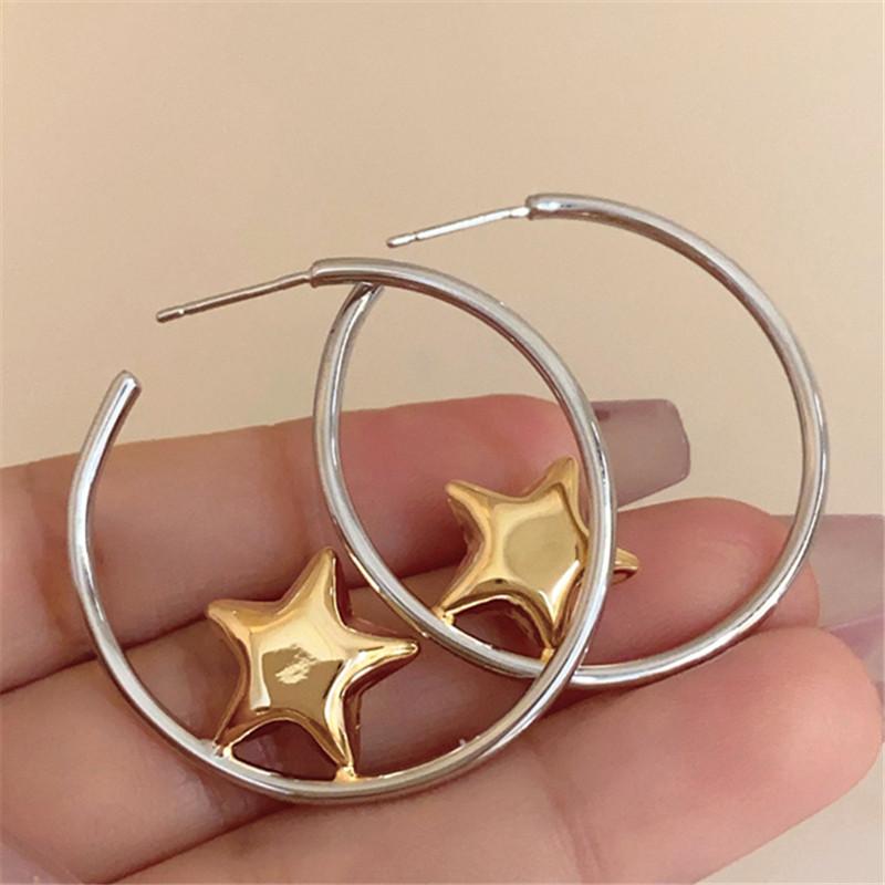 

Zinc Alloy minimalist earrings gold star pendant women s fashion elegant party accessories