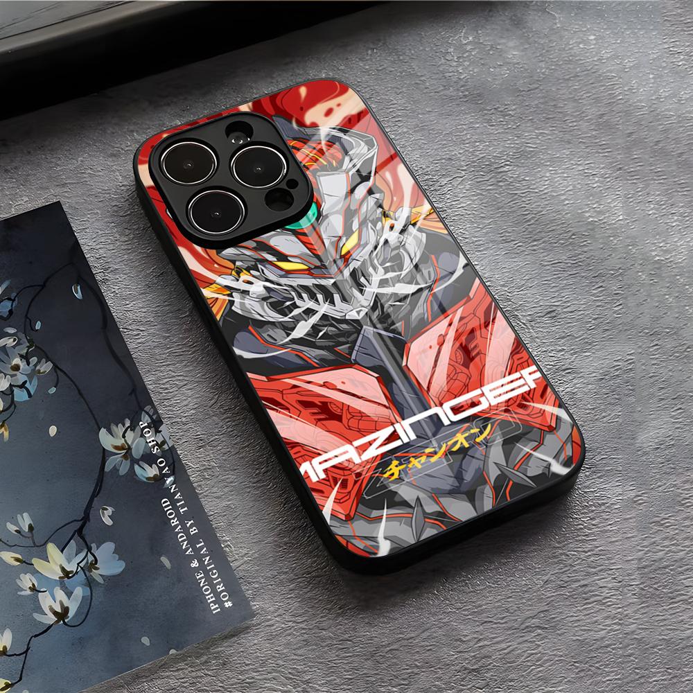 Manga Mazinger Z Anime Phone Case For IPhone 17 Air 16 E Pro Max 15 14 13 Mini 12 Pro 11 Max Plus Black Glass Cover