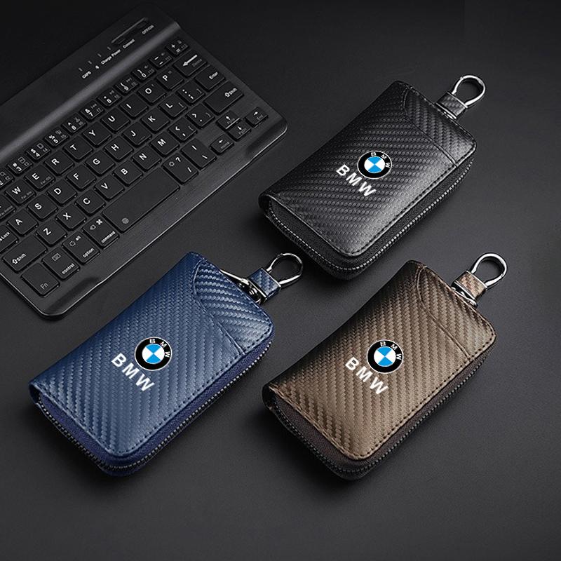 Carbon Fiber Car Styling Keychain Key Bag Anti-loss Wallet For BMW 1 3 5 7 Series X1 X3 X5 F10 F15 F16 F20 F30 F18 F25 M3 M4 E34