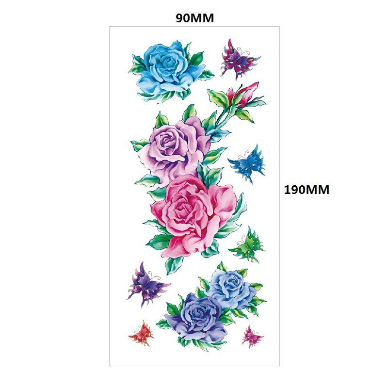 Water Transfer Phoenix Flower Colored Rose Waterproof Tattoo Sticker Set Simulation Tattoo Sticker