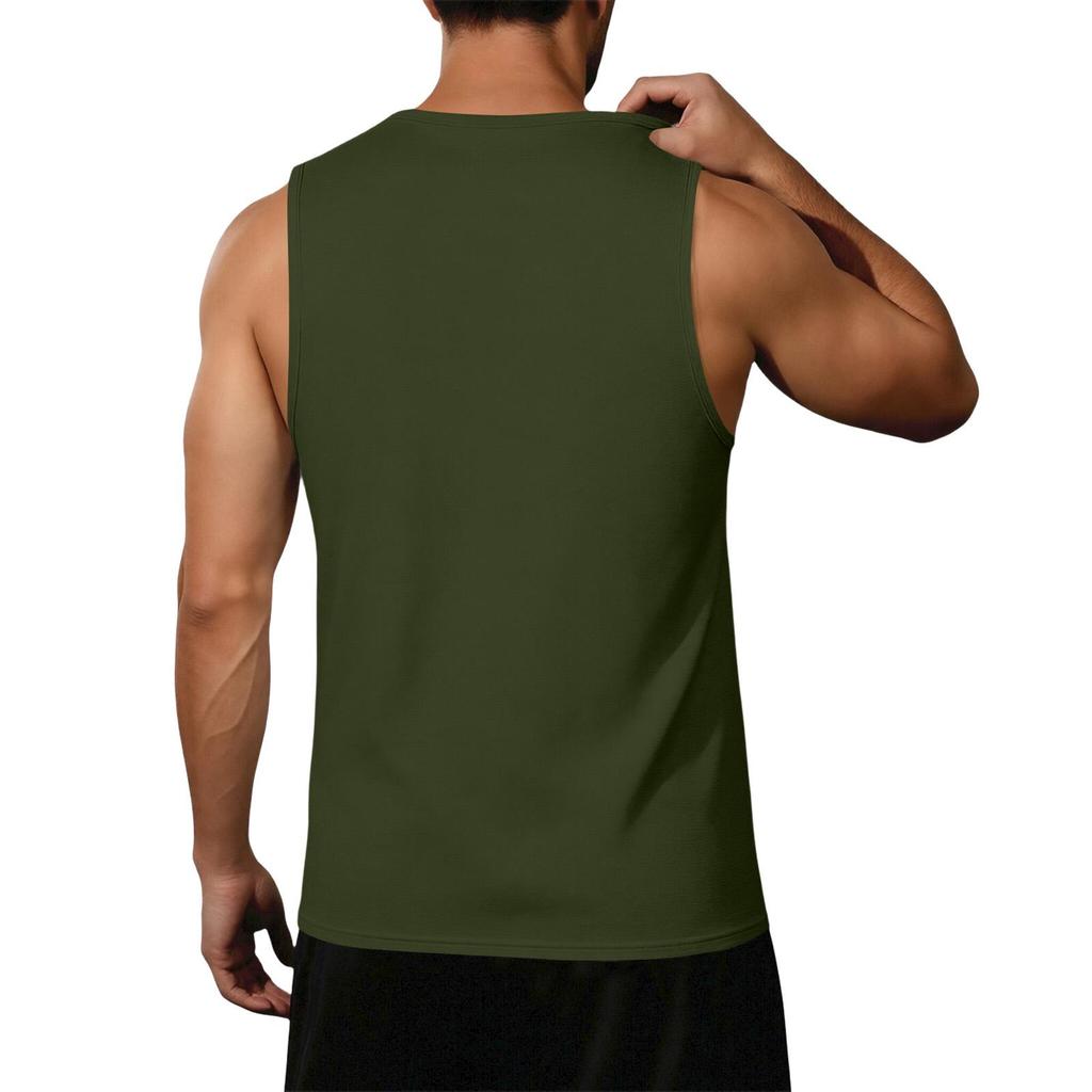 Men Sleeveless Tank Top Casual Loose Fit Flag Graphic Print Muscle Shirt Summer Beachwear Workout Gym Apparel