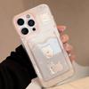 Cartoon Dog Cute Puppy Wallet Card Holder Slot Case for IPhone 11 12 13 14 15 16 Pro Max XS X XR 7 8 Plus TPU Clear Back Cover