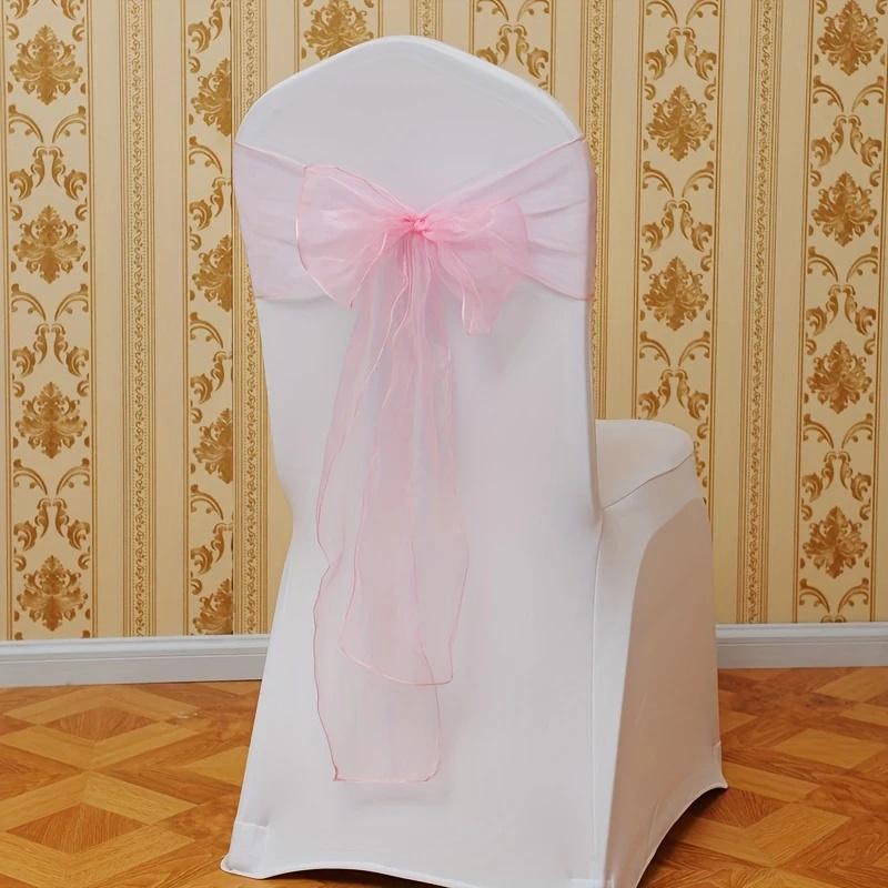 

10pcs Chair Sashes Knot Bands Chair Bows for For Wedding Party Banquet Event Country Wedding Chair Decoration 10 pcs рожевий