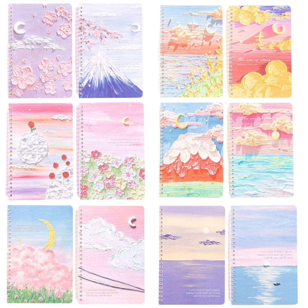 INS Spiral Notebook Oil Painting Notepad Portable Coil Book School Office Supplies