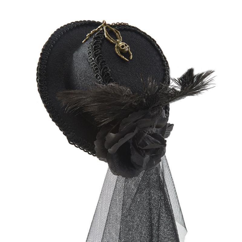 Steampunk Top Hat Gear Accessories Accessories Lolita Mesh Dark Flower Party Show Decorative Top Hat
