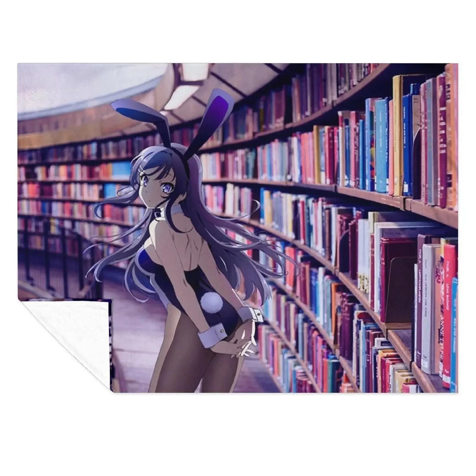 Mai Sakurajima Throw Blanket Comforter Plush Retros Decorative Sofas Blankets 75x90cm