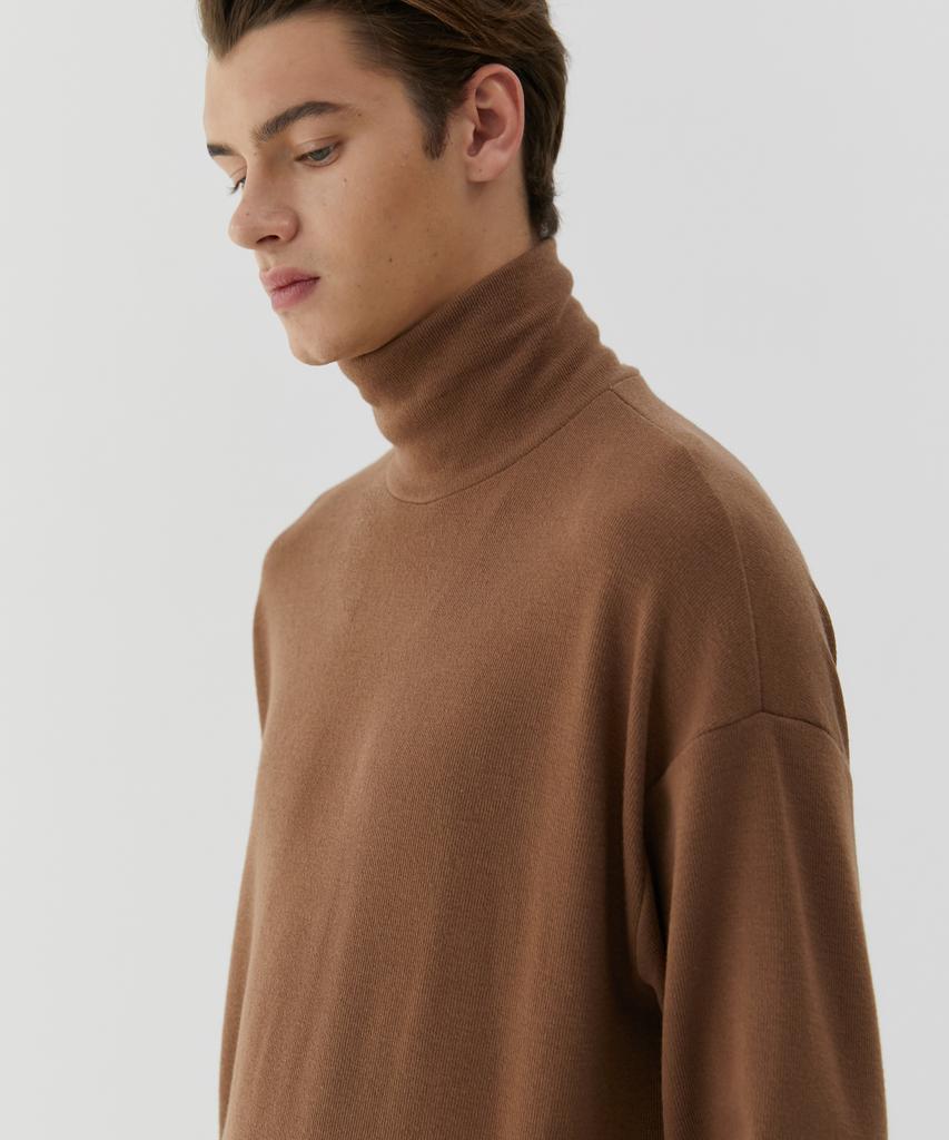 TRIP LE SENS Basic Turtleneck Knit_Toffee Brown (Type A)