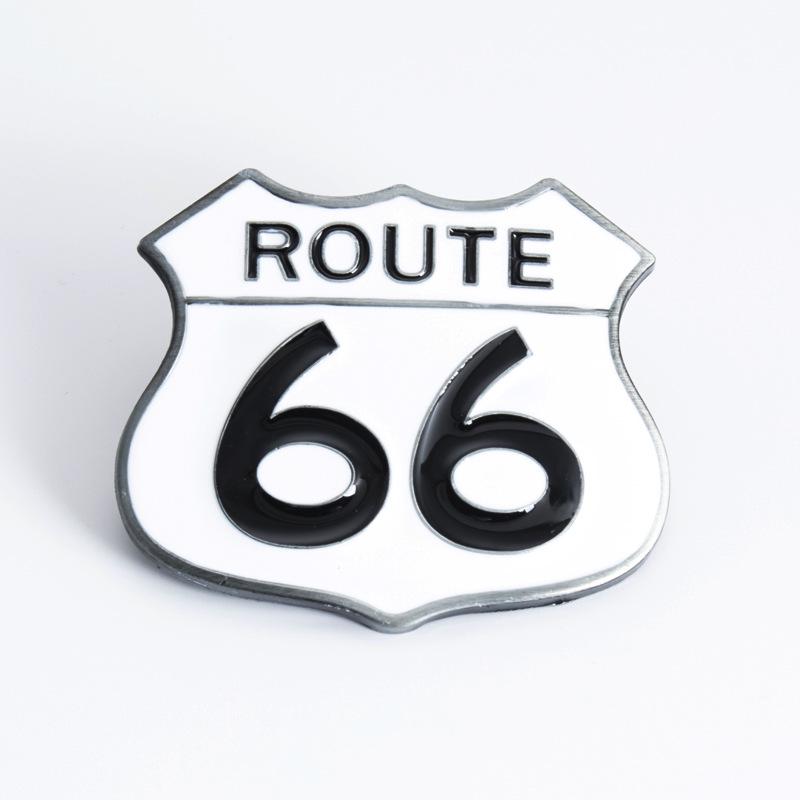 Route 66 Retro Zinc Alloy Belt Buckle - Casual Punk Western Cowboy Design белой пряжки
