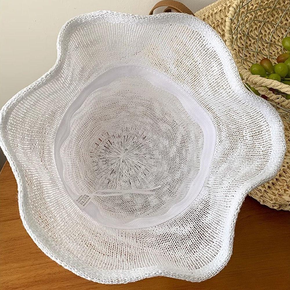 Korean Knitted Bucket Hat Thin Basin Cap Casual Fisherman Hat  Summer