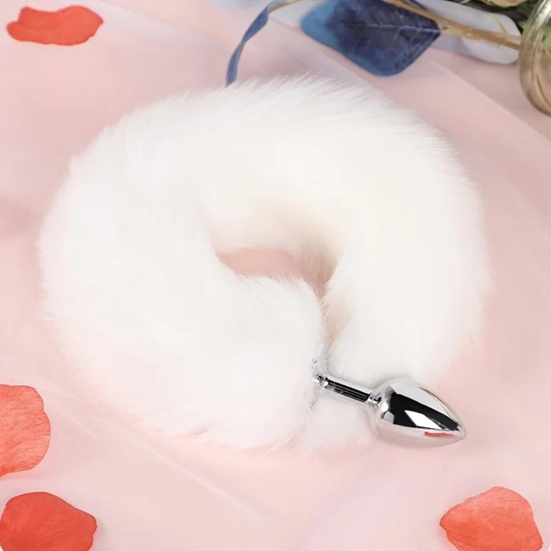 Mini Anal Plug with Fox Tail for Butt Plugging, SM Sex Toys and Punishment Tools for Adult Discipline