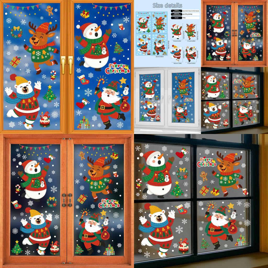 Christmas Window Decals With Static Sticker Pvc Arctic Bear Design For Holiday Decor