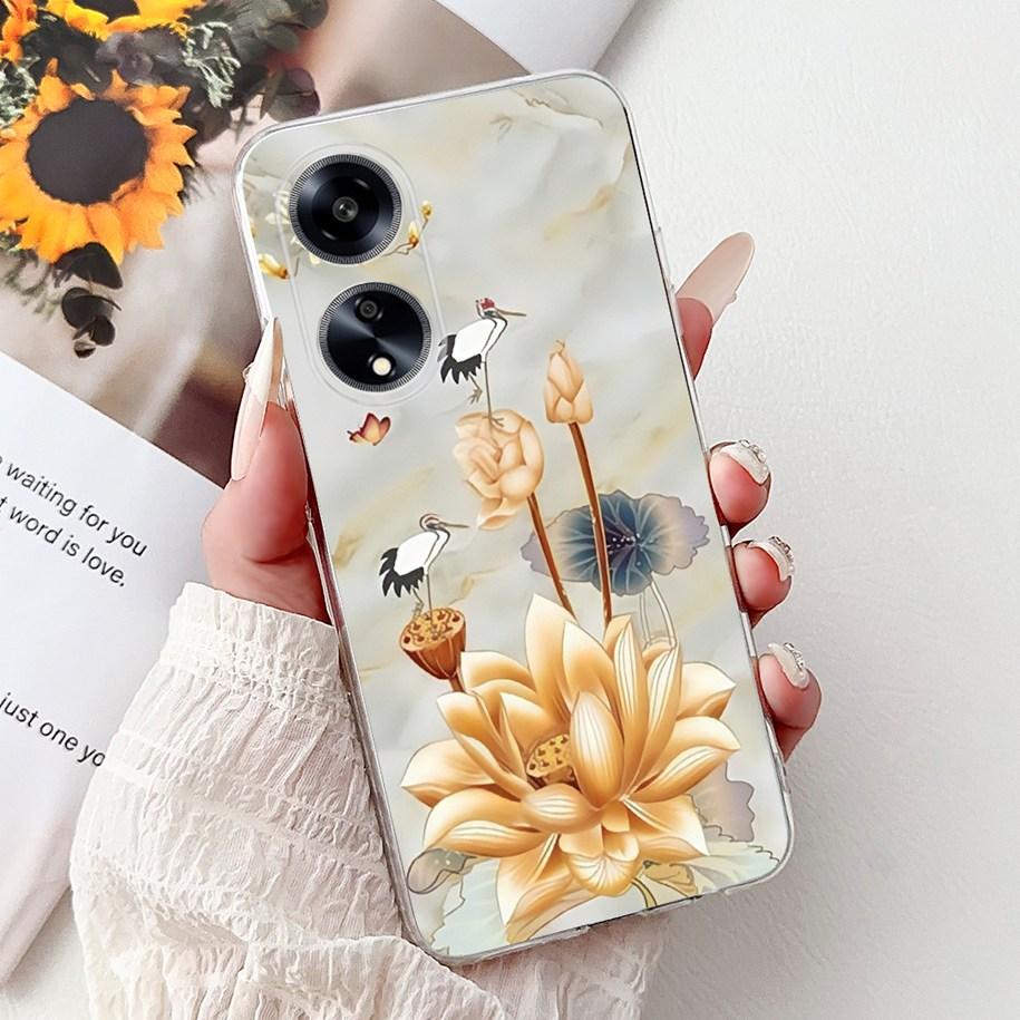 For OPPO F23 Case CPH2527 Cover Fashion Marble Flower Soft Slim Silicone Back Cover on OPPO A98 A1 5G CPH2529 OPPOF23 Phone Case