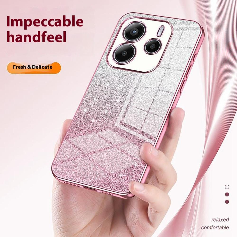 Pentru Xiaomi Redmi Note 14 4G (163,25 mm) Husă Telefon TPU cu Sclipici Gradient Galvanizat