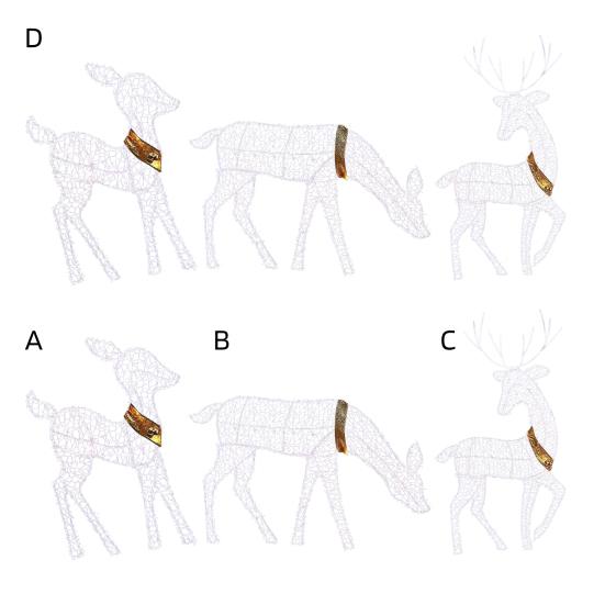 1 ks/3 ks Svítící vánoční ozdoba jelena Kovový rám Sobí rodinná ozdoba Venkovní vánoční dekorace s vestavěnými světly pro zahradní trávník