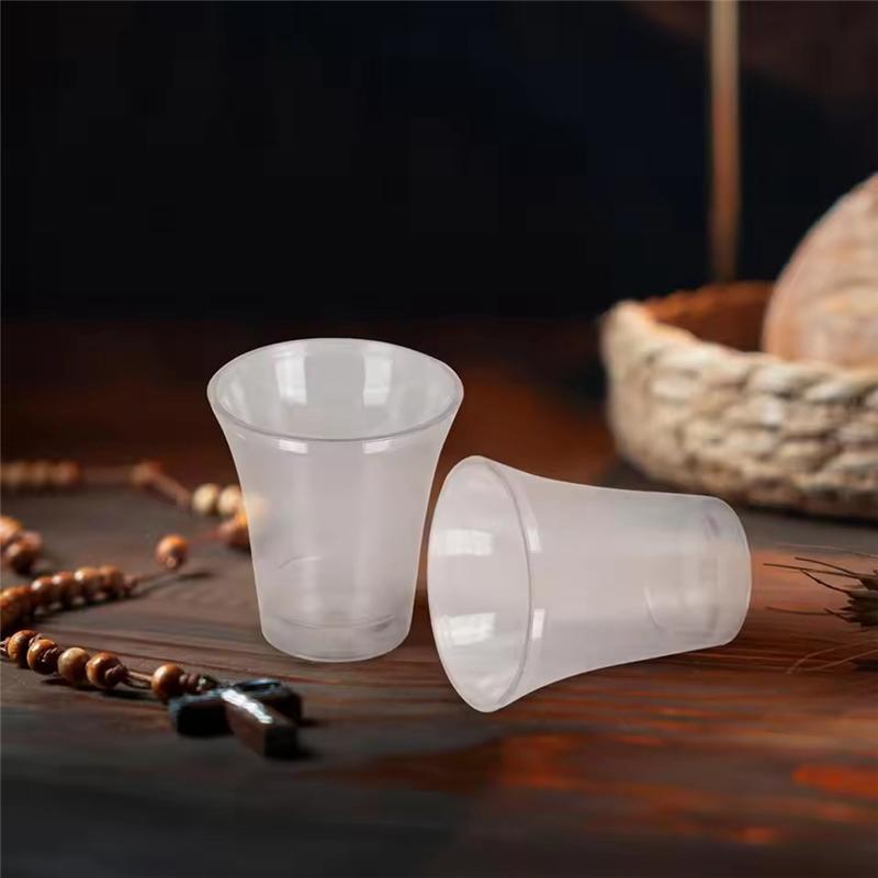 A25F-Plastic Clear Communion Cups 200 Pcs Disposable Glasses For Church Sacrament Supplies For Baptism Tasting Ceremonies