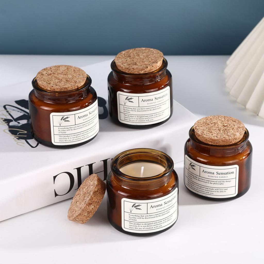 Niche Cork Tea Cup Scented Candle Home Indoor Fragrance Gift Candle Decoration