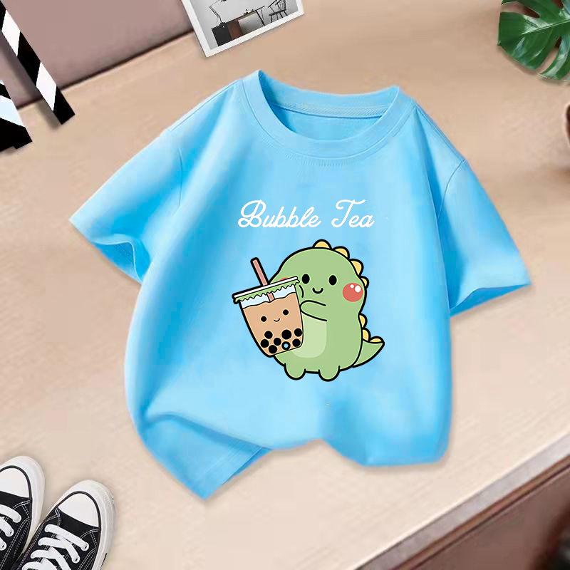 Kid T Shirt 2-13Y Fashion Printed T-shirt Round-neck Short-sleeve T-shirt Kids 100% Cotton Clothes