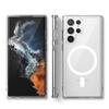 For Samsung Galaxy S24 Ultra Case Magnetic TPU Crystal Phone Back Shell