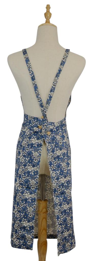 Friends Hill Flower Farm Short Apron Blue YW-271-20