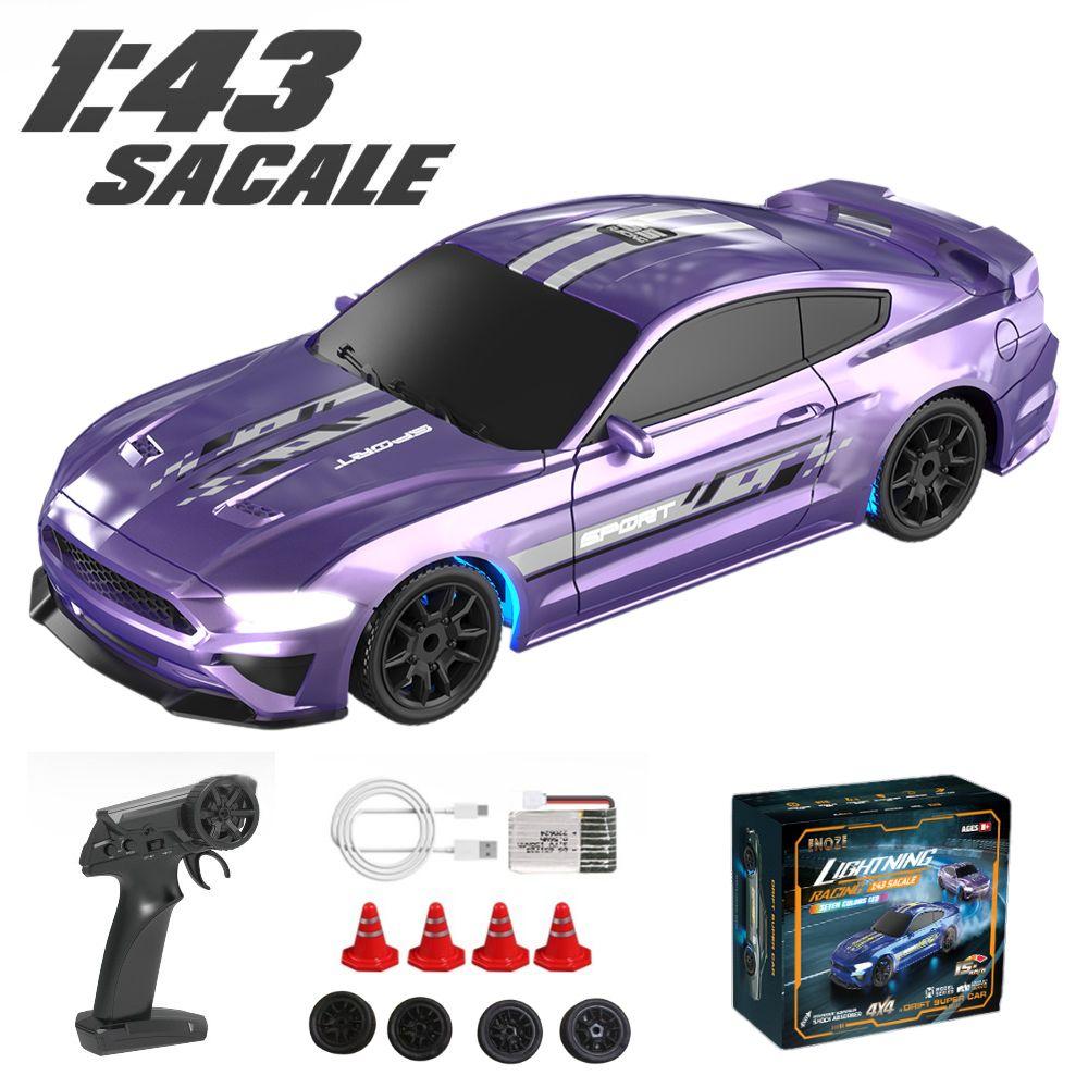 1:43 4WD RC Drift Car 2.4G High-speed with Four-wheel Drive and Remote Control Mini Racing Car Models for Boys' Gifts.