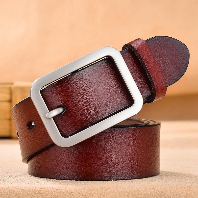 Men's and Women's Universal Leather Belt Pin Buckle Belt Wide Belt Directly from the Manufacturer a Woman's Belt Leather
