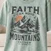 Faith Can Move Mountains T-Shirt and Kids Tshirt, Matthew 17:20 Christian Outdoors Tee, Vintage Scripture Nature Apparel Gift