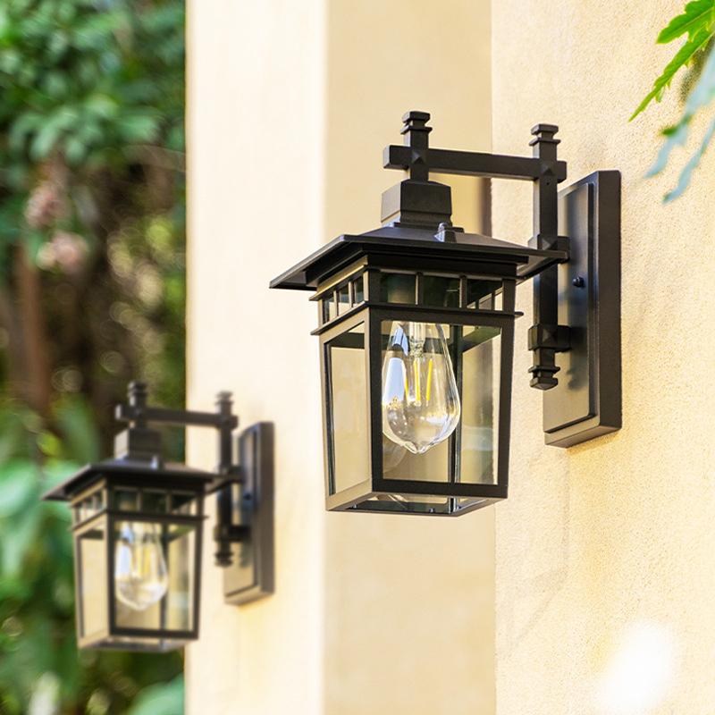 LED outdoor waterproof wall lamp iron painted garden balcony corridor wall lamp minimalist decorative wall lamp AC110-220V