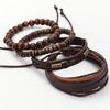 Fashion Vintage Men's Bracelets Set, Retro Beads Brown Bracelet, Accessories Christmas Gift Good For Daily And Festival