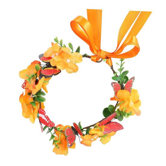 Butterfly Flower Crown Brides Bridesmaids Bohemian Flower Crown Fairy Style Hair Wreath Floral Headband