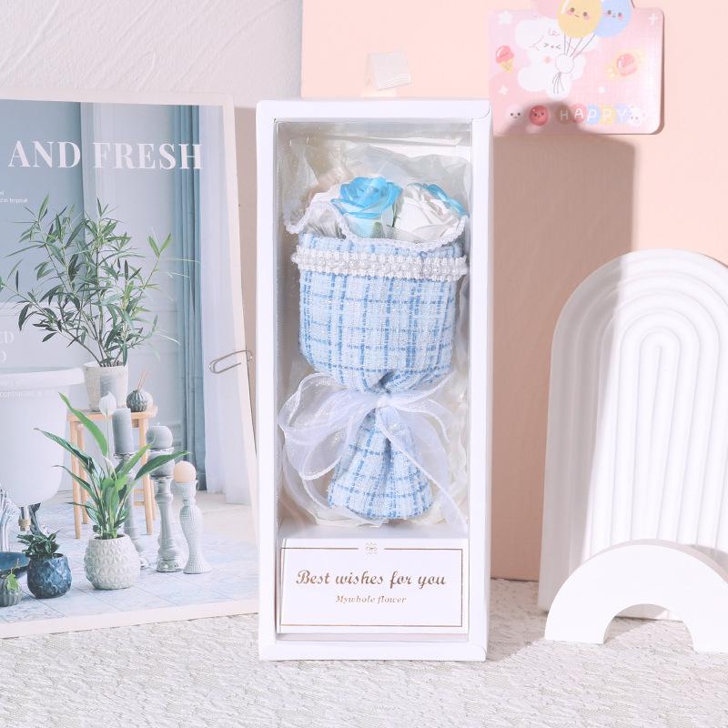 Regalo creativo para el día de San Valentín, ramo de rosas con pequeña fragancia Qixi, caja de regalo, flor de jabón, regalo de cumpleaños de graduación para novia