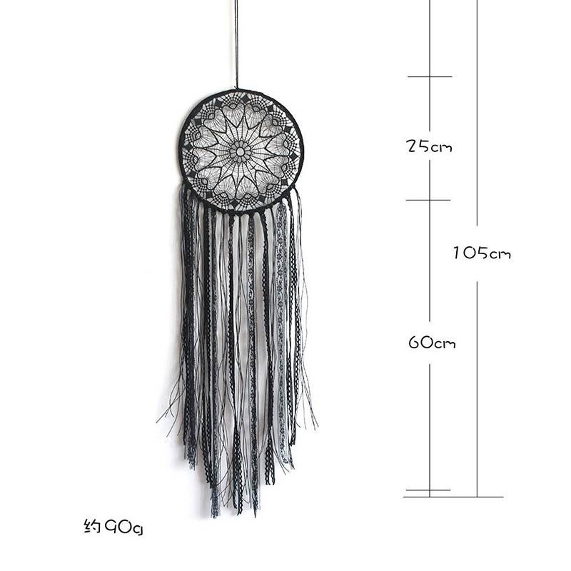 Native American Style Black Lace Wind Chimes Wall Hangings Large Triangle Round Door Pendant Home Decorations For Halloween Gift
