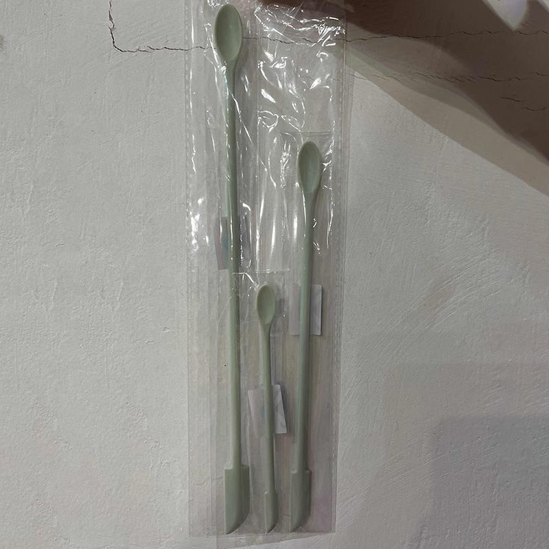 3Pcs Lengthened Silicone Scraper Double-Head Cosmetic Jam Deep Bottle Scraper Mini Spatula Set For Kitchen Storage Jar Use