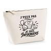 Trousse Beige J’peux Pas Je Suis Infirmière J'peux Pas Minimaliste | Trousse De Toilette En Coton 3 L Avec Zip Métal Et Fond Plat