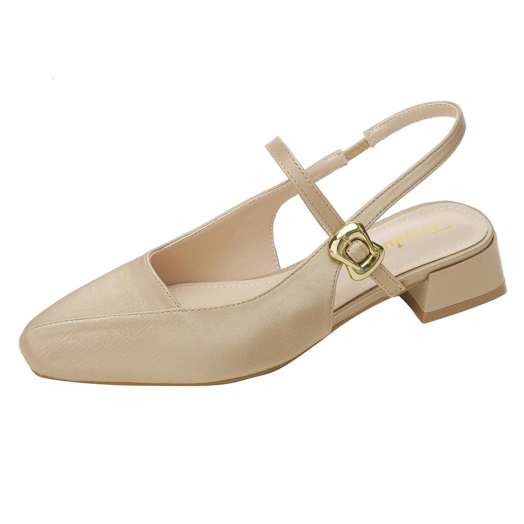 French temperament with skirt bag head sandals women's thick heel 2025 summer square head fairy style comfortable and versatile high heels