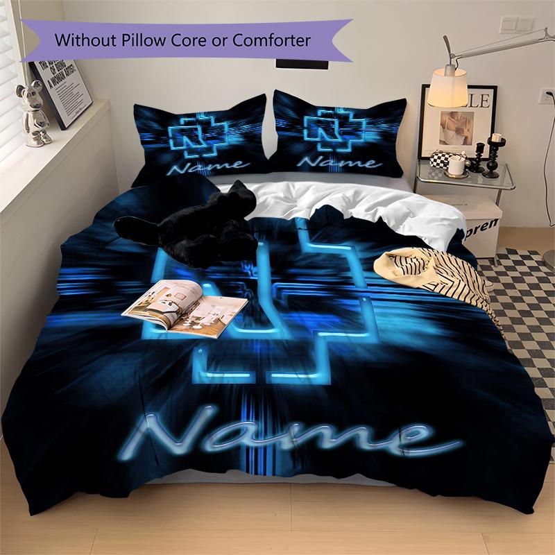 Custom Textile Rammstein Metal Bedding 3 Piece Set HD Print Duvet Cover Pillowcases for Teens Adult Bedroom Decoration