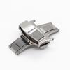 Black Double Push Butterfly Clasp Stainless Steel Genuine Leather Watch Strap Buckle - In Stock Watch Accessory