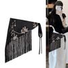 Cinturón Bufanda Larga Estrecha Boho Fajín Triangular con Borlas para Mujer Accesorio de Cintura Floral Retro para Vestidos Jeans