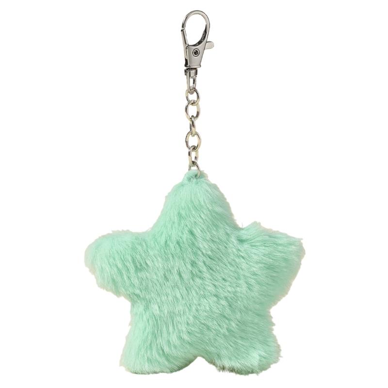 Cute Plush Five-pointed Star Charm Keychain Soft Stuffed Ornament Keyring Lovely Pendants for Purse Bag Backpack Handbag