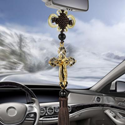 Figurka Jezusa Krzyż Zawieszki Samochodowe Dekoracja Samochodów Wiszące Samochody Lusterko wsteczne Christian Zawieszenie Akcesoria Dekoracyjne