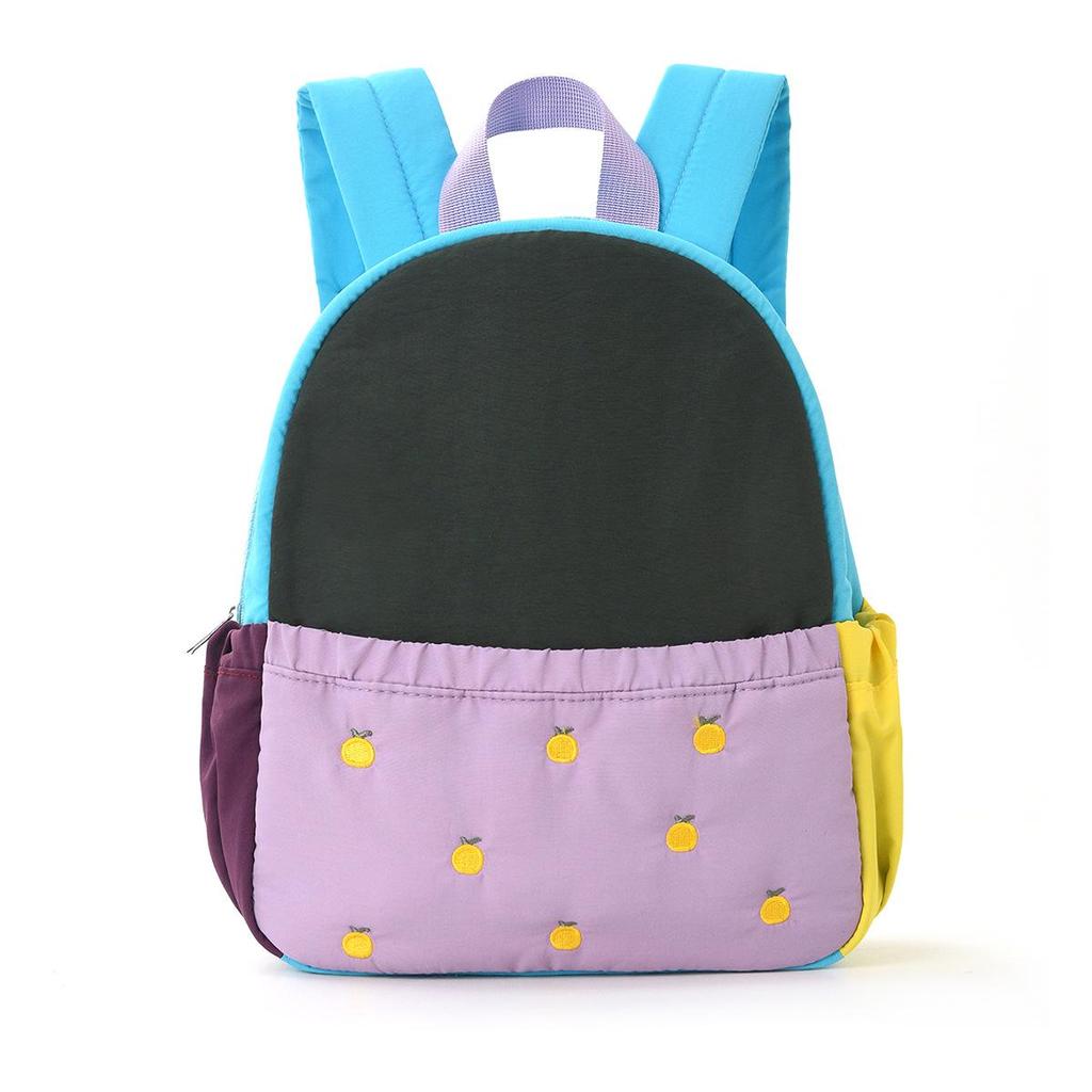 Colorful Cute Apple Embroidery Kid's Backpack: Mini Travel Kindergarten Bag