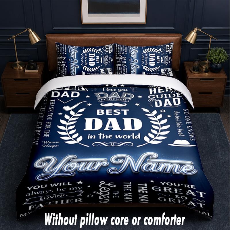 Other Similar Designs Theme Custom Text Or Name 3Pcs Bedding Set,1 Flat Sheet & 2 Pillowcases Personalized Home Bedding