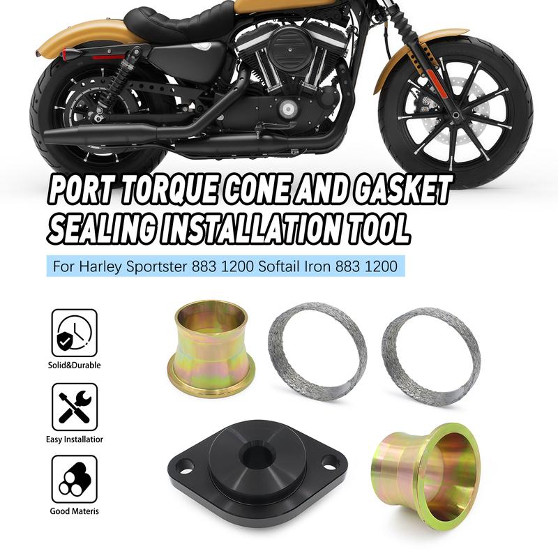 Motorcycle Gasket Seal Kit Installer Tool Exhaust Port Torque Cone Seal For Harley Sportster 883 1200 Softail Iron 883 1200 Multi-piece