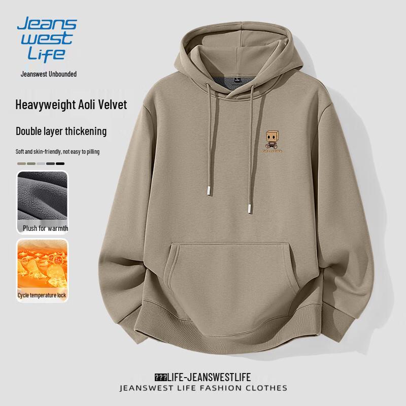 JEANSWEST LIFE Men's Winter Fleece-Lined Hoodie