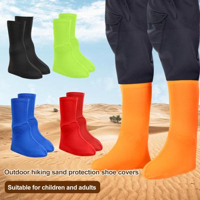 2 Peças Capas de Sapatos Outdoor Infantil Masculino Feminino Universal Camping Caminhada Viagem Reutilizável Impermeável À Prova de Areia Cano Alto Neve Chuva Protetor de Botas