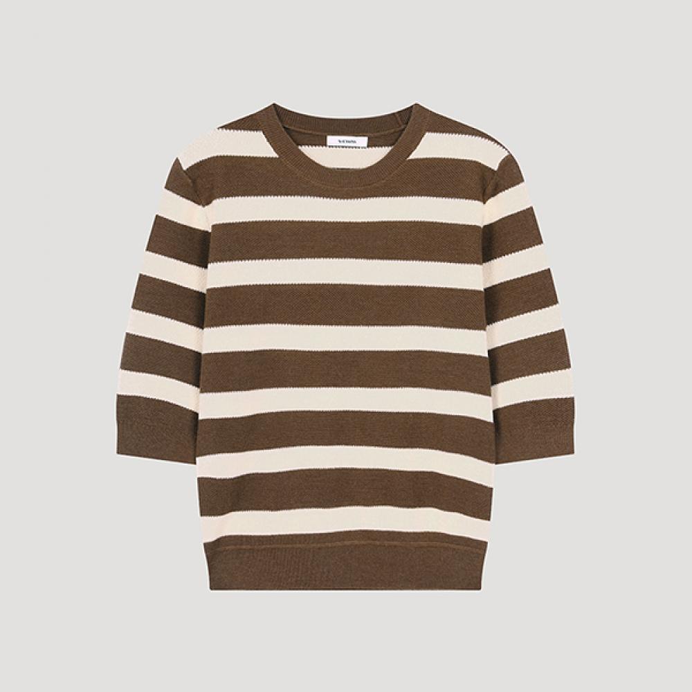 

She S miSS Striped Round Neck Knit SSkpoo31070 Ca Camel/55