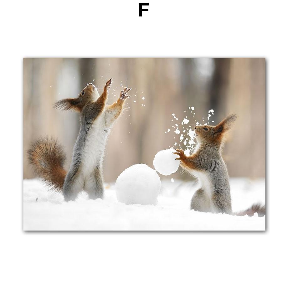 

Настенная картина на холсте, рождественский олень, снег, сосна, поезд, зимние украшения для гостиной, постеры и принты, настенные картины для дома A4 21X30cm No Framed